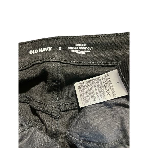 Old Navy High Rise Kicker Boot-Cut Jeans Women Size2 Black Secret Smooth Pockets - Picture 4 of 8